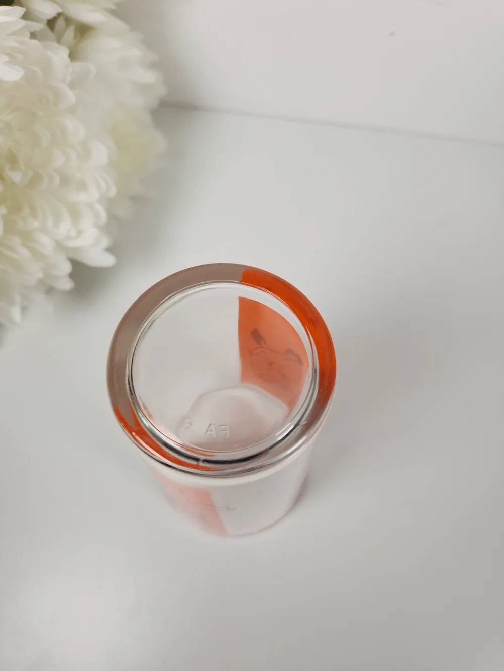 Vintage Donald Duck & Daisy Duck Orange Glass Tumbler | Vintage Walt Disney